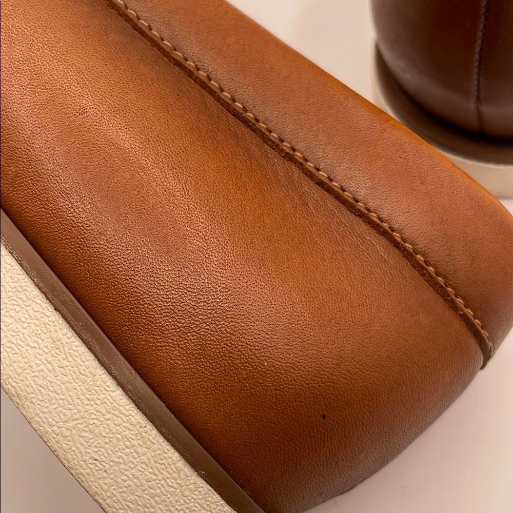 Section X Brown Leather Boat Shoes Classic Moccasin Tie Style Size 13